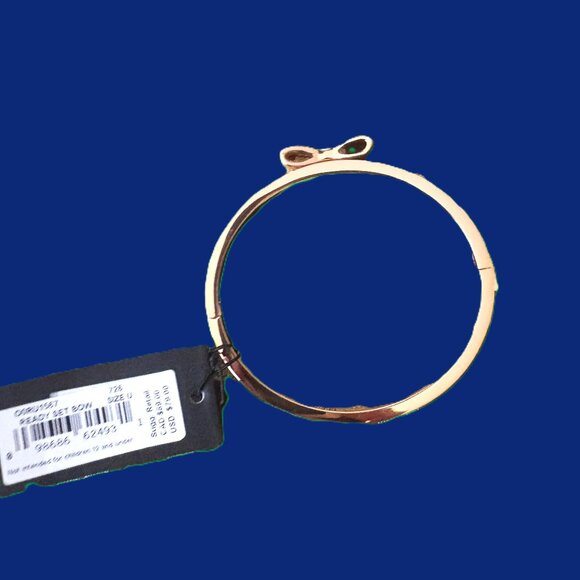 Kate Spade NWT Gold Bangle with Rhinestone "Ready-set-Bow" Bow - Picture 5 of 11